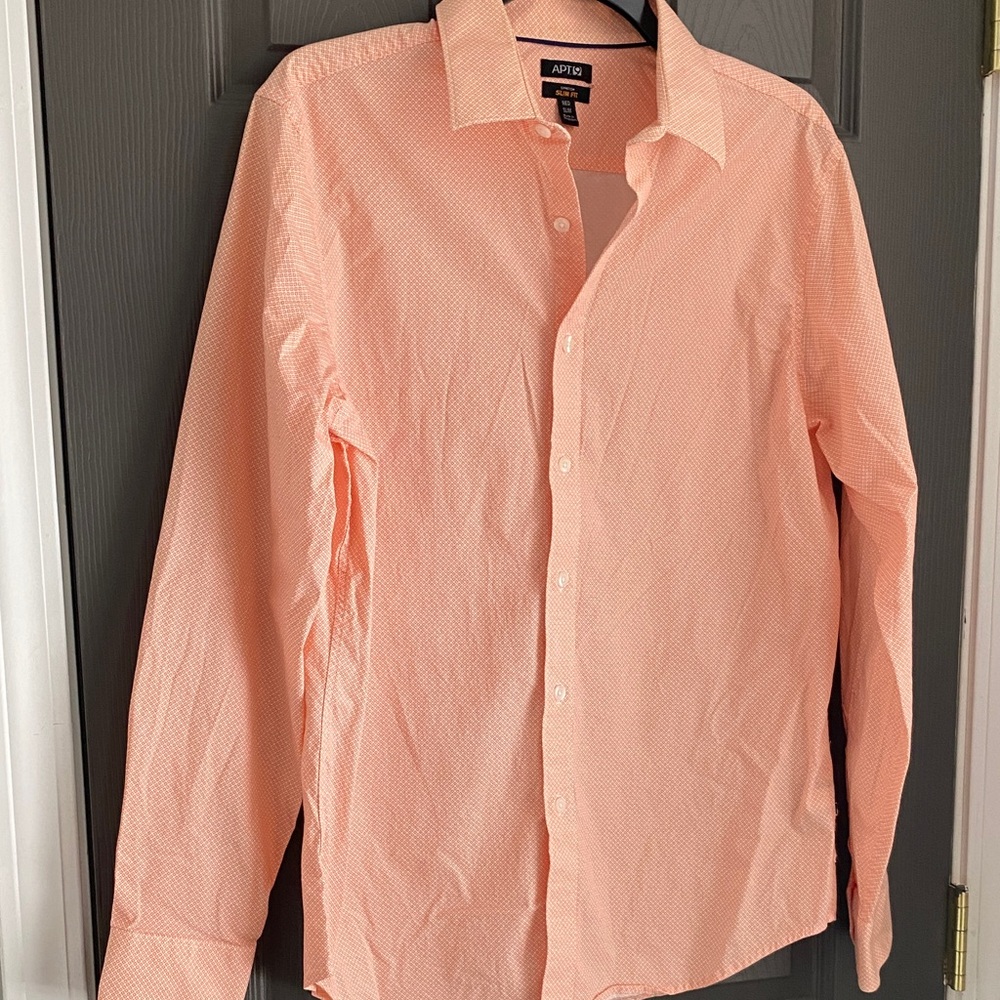 Apt. 9 Men's Peach Button Down Shirt